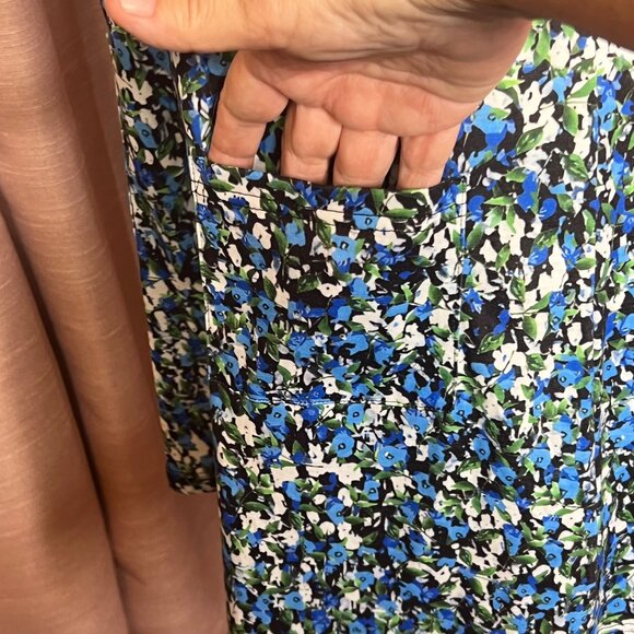 NWT Qeefan Women S Sleeveless Floral A-Line Dress Blue Green Loose Vacation - Picture 7 of 16